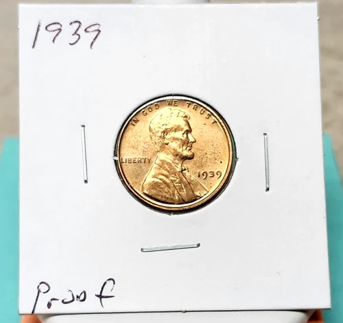 1939 Proof Wheat Cent - Some Haze - Red - Minor Toning & Oxidation Spots