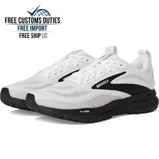 (Authentic) Men's Brooks Trace 4 Running Shoes Bright White/Black Medium/D Size