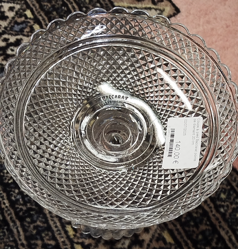 COUPE sur Pied BACCARAT Compotier en CRISTAL Pointes de DIAMANTS 14VIA 02/07 - Picture 2 of 7