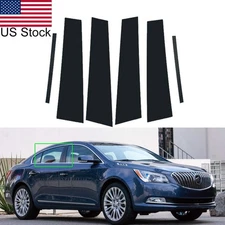 For 10-16 Buick Lacrosse 6pcs Glossy Piano Black Pillar Posts Door Window Covers