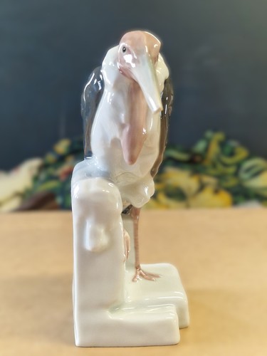 Antique Karl Ens Volkstedt Porcelain Marabou Stork Figurine A. Berger c1920 (photo 3)