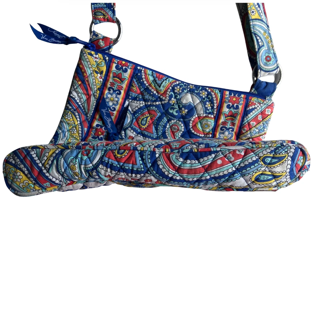 Borsa a tracolla Vera Bradley Saddle Hipster Marina Paisley blu