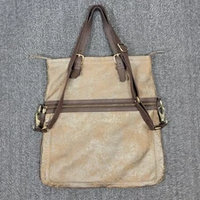 Crown Village Crossbody Bag Womens Brown Leather 2 Tone Shouder Bag Tote