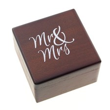 Wedding Ring Bearer Box, Mr Mrs Wooden Ring Box, Engagement Ring Holder Uni...