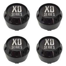 4 Pack KMC XD Series 464K106GB Gloss Black 6 Lug Center Caps