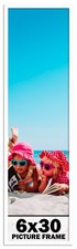 6x30 Frame White Wood Picture Photo Frame with UV Acrylic and Acid Free Backing
