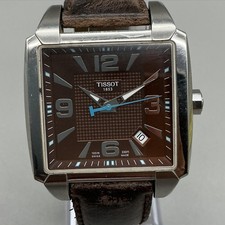 Tissot Men Watch 37mm Brown Dial Brown Leather Swiss Date T005.510.A New Battery