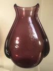 VINTAGE BLENKO  GLASS POUCH VASE #534 WINSLOW ANDERSON AMETHYST  11"