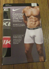 Nike Everyday Cotton Stretch Boxer Brief 3 Pack Size Large KE1107 005 New