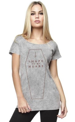 Gothicana by EMP Damen graues T-Shirt mit Shape Of My Heart Print