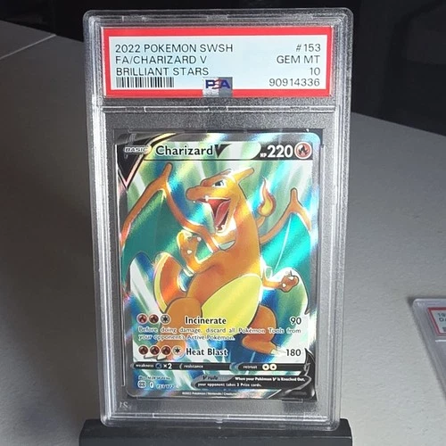 Pokémon Charizard V Full Art 153/172 Swsh09: Brilliant Stars Holo PSA 10