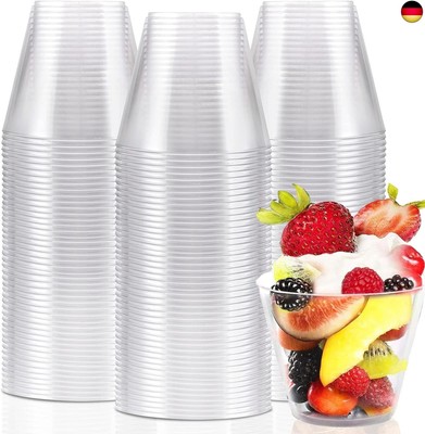 KAHEIGN 60Pcs Mini Desserttasse Dessertbecher, 270ml Dessertschalen Plastik