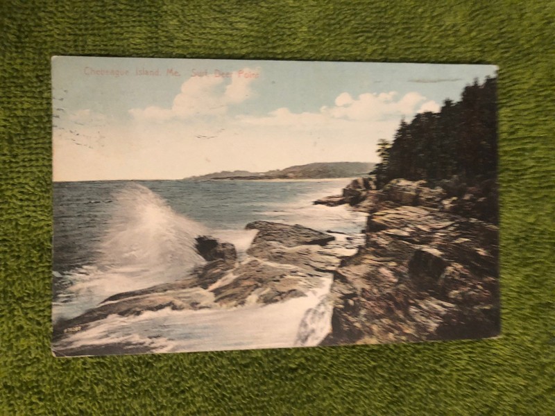 Vintage Postcard, Chebeague Island, Maine, Surf At Deer Point, 1909