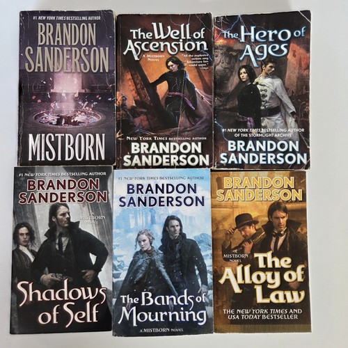 Mistborn Brandon Sanderson COMPLETE Series Set (1-6) Paperback TOR  - Picture 1 of 5