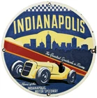 VINTAGE INDIANAPOLIS MOTOR WAY PORCELAIN SIGN GAS OIL BONNEVILLE NASCAR DERBY