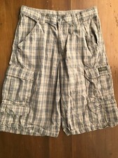 EUC Wrangler Kids Boys 16 Plaid Cargo Shorts Adjustable Waist 16 12" Inseam