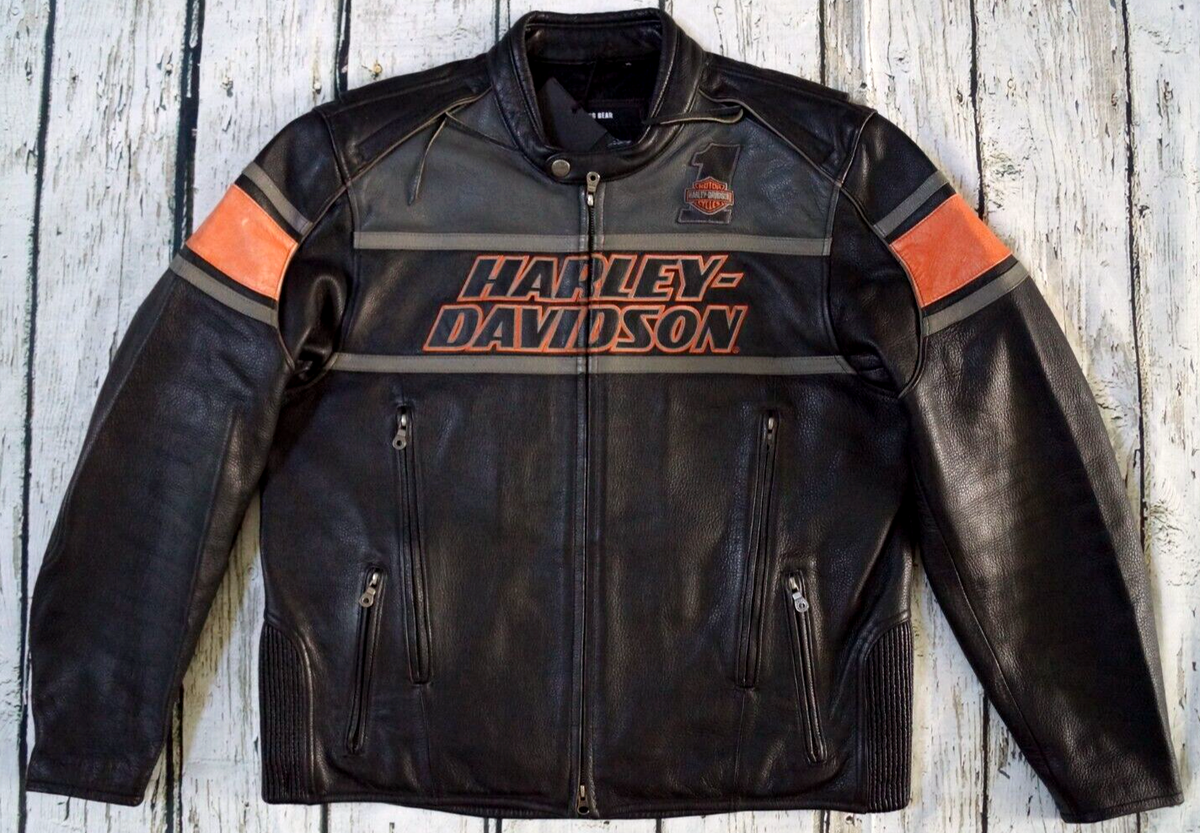 Harley Davidson Men's Rumble Colorblocked B&S Black Leather