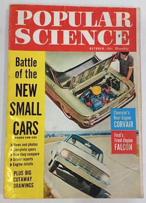 Popular Science October 1959 Vtg Magazine Cars Chevy Corvair Ford Falcon Ads