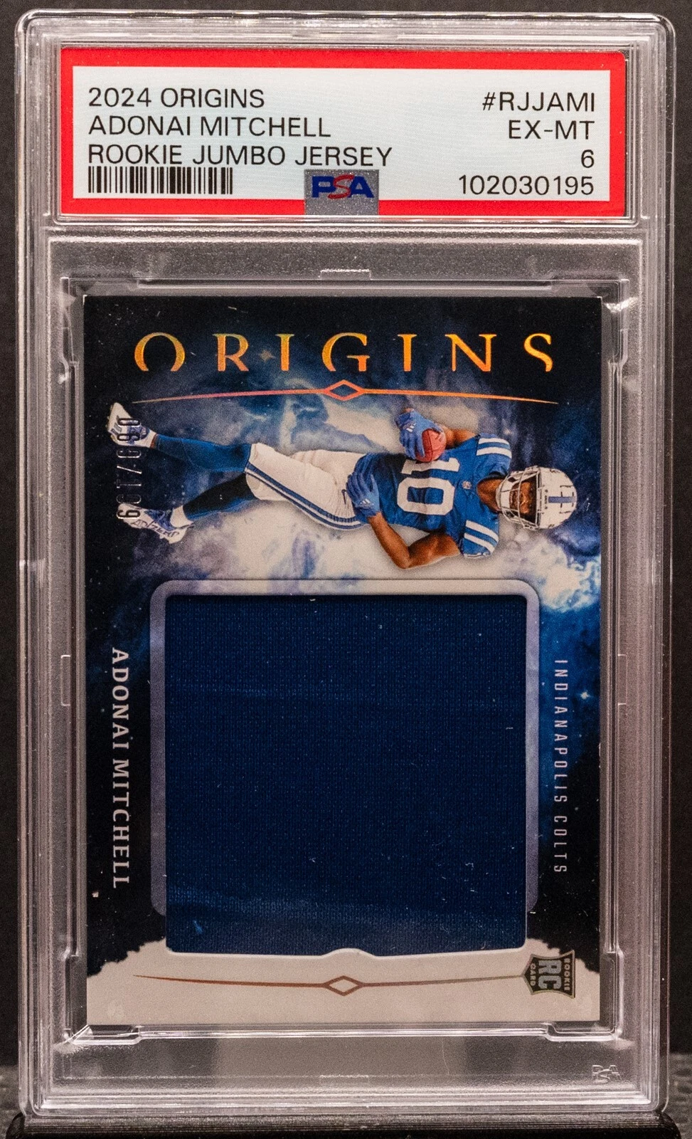 Adonai Mitchell Panini Origins Rookie Jumbo Jersey #RJJAMI Base
