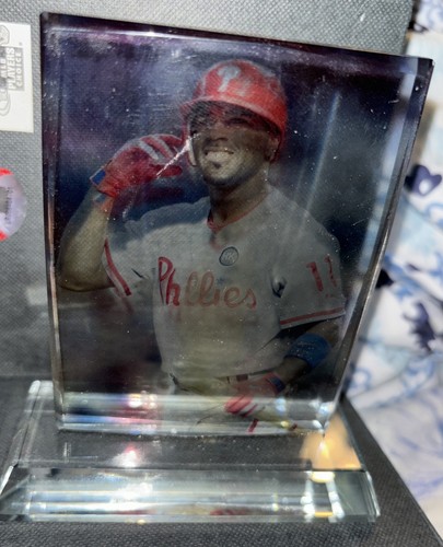 Rare MVP Crystals Official Philadelphia Phillies Jimmy Rollins Crystal Statue - Picture 2 of 4