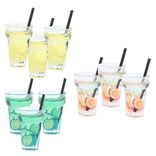 Miniature Dollhouse Juice Drink Cups Dollhouse Drink Bottle Pretend Play Toys