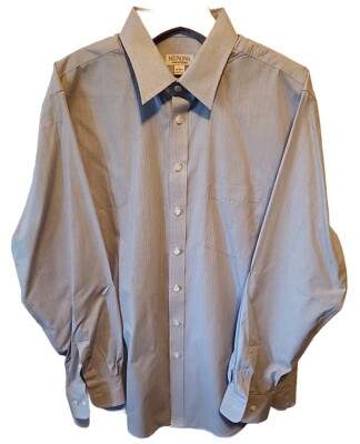 merona mens dress shirt BF1144 Mens MERONA Brand Trendy Modern Black Button Down Shirt XL