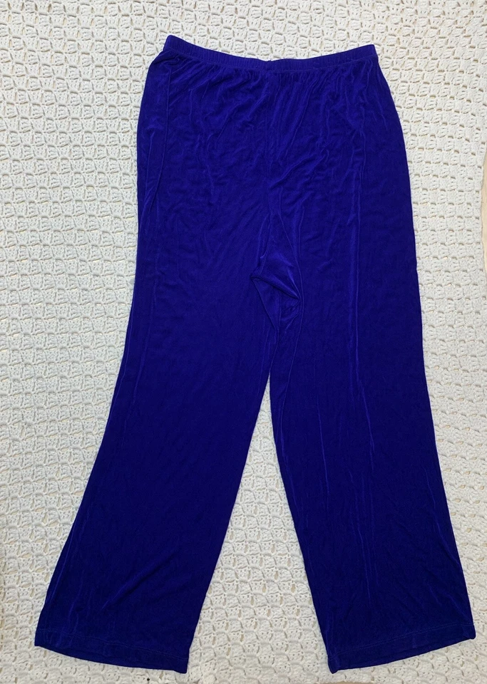 Pantalones Citiknits Mujer XL Tejido Recto Viaje Púrpura Cintura Elástica Estados Unidos Foto 3 de 4