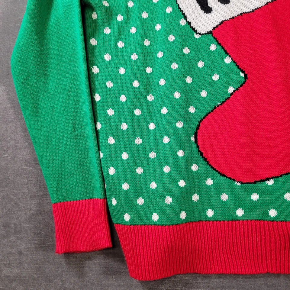 Suéter Feo Navidad Bonito Medias Pokka Dot Verde Mujer Grande Foto 4 de 4