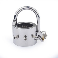 Stainless Steel CBT Spike Ball Stretcher Chastity Ball Lock Scrotum Enhancer