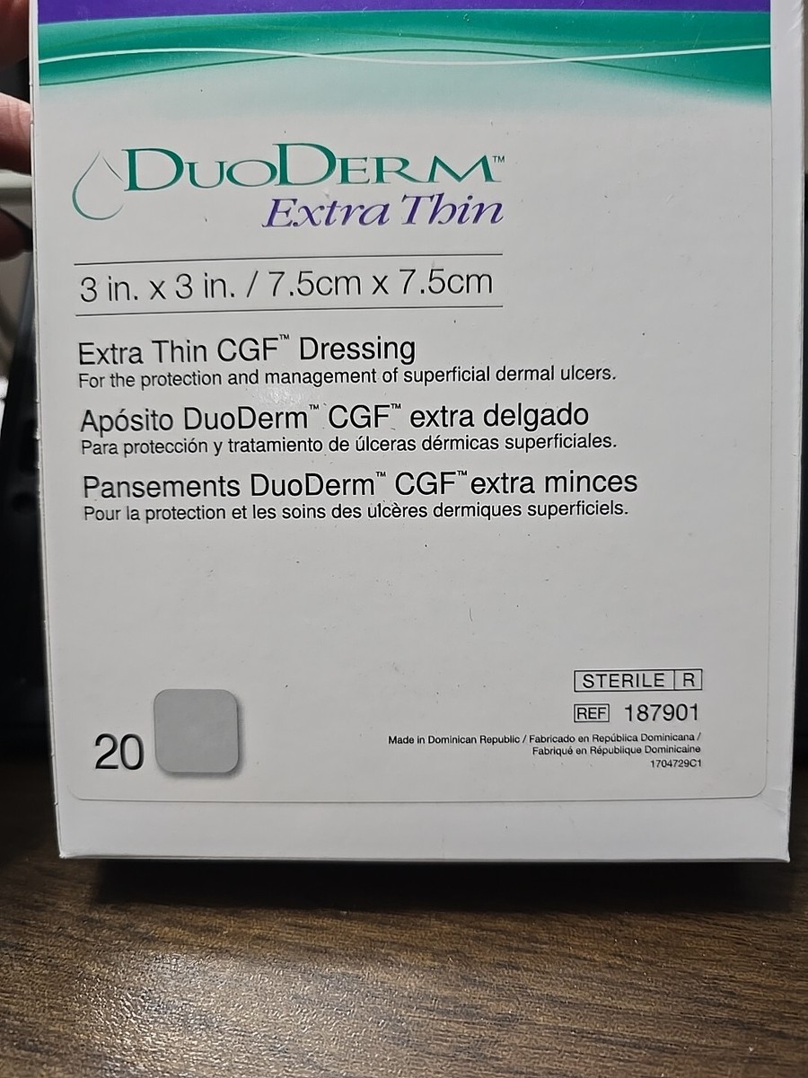 Convatec DuoDerm Extra Thin Hydrocolloid Dressing 3x3 Strip 20 bx