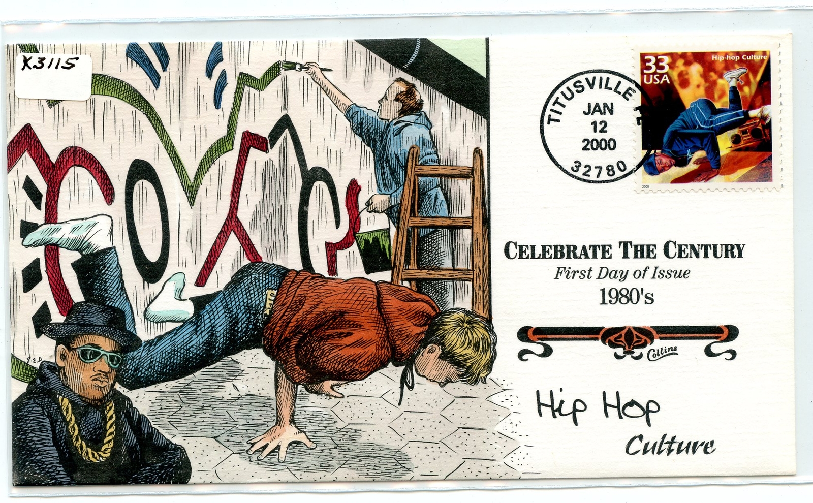 WWLF US COLLINS CACHET FDC CELEBRATE THE CENTURY CTC 3190o HIP-HOP ...