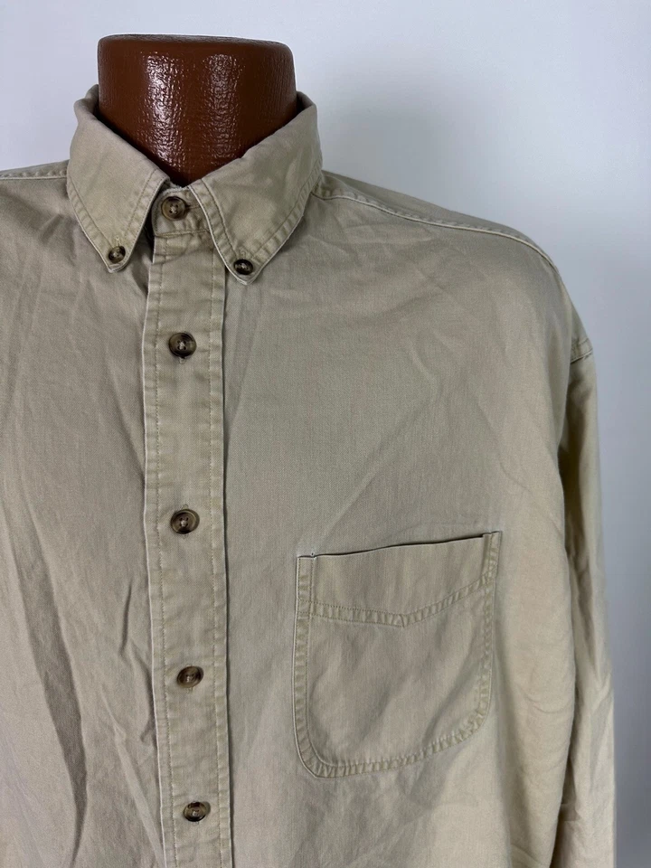 Vintage 90s INC Shirt Men L Garment Dyed Long Sleeve Button Down Cotton Twill - Image 2 of 4