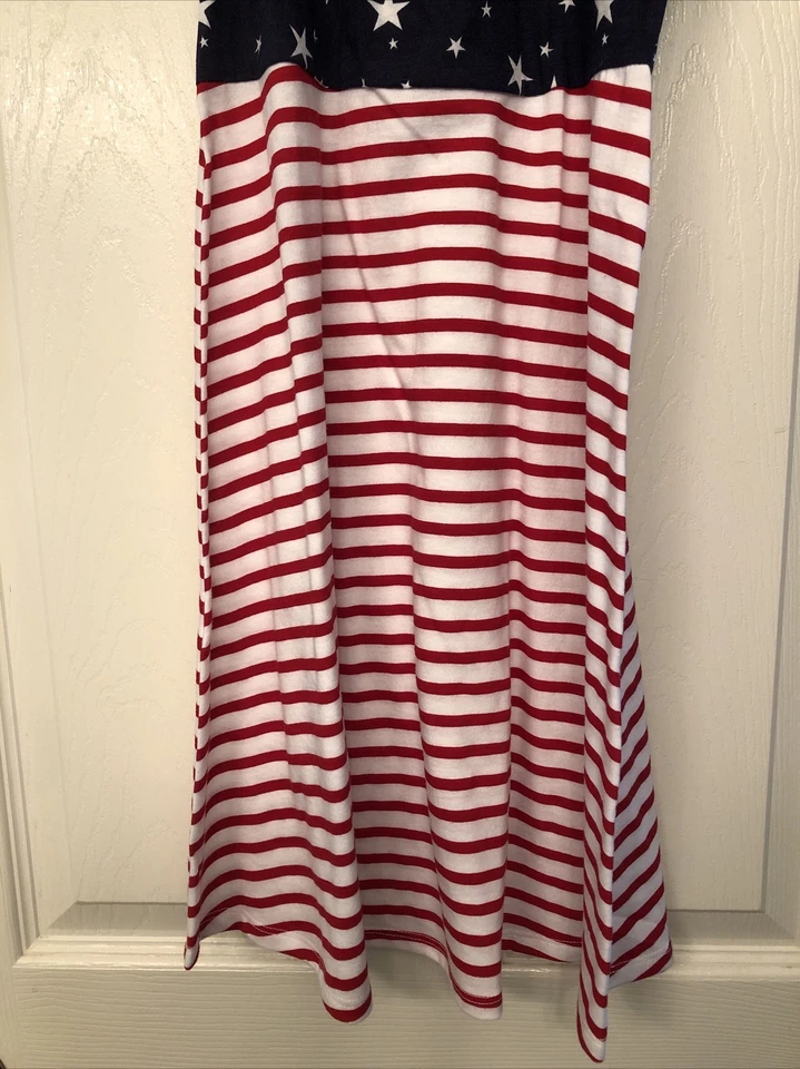 NUEVO CON ETIQUETAS~ Talla 8, Jumping Beans Vestido Patriótico Estrellas y Rayas Rojo Blanco Azul Foto 3 de 4