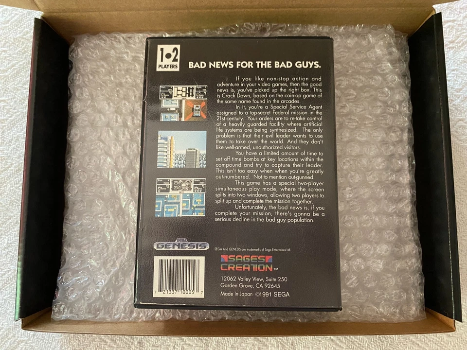 Crack Down Sega Genesis - NTSC-U/C USA GC CIB - High Quality Packing - Tracked - Image 3 of 4