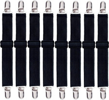 Korlon 8 Pack Bed Sheet Straps, Adjustable Fitted Sheet Straps Clips, Heavy Duty