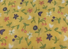BABY TALK - FLOWERS ON YELLOW BY SANDY GERVAIS FOR MODA-- 1/2 YARD
