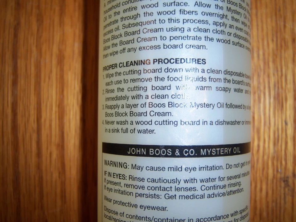 Aceite misterioso Boos Block 16 oz cuidado de mantenimiento para madera nuevo sellado envío gratuito Foto 4 de 4