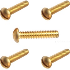 8-32 x 1-1/2" Round Head Machine Screws Solid Brass Slotted Drive Qty 25