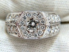 Men's Wedding Ring 3.95CT Round Cut Lab-Created Diamond 14K White Gold Finish