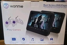 WONNIE 9.5'' Dual Screen DVD Player Portable for Car Travel NEW 