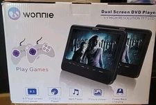 WONNIE 9.5'' Dual Screen DVD Player Portable for Car Travel NEW!