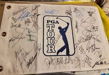 36 Major Golf Champions Signed PGA Tour Flag Rory, DJ, JT, Bubba, Day, VJ