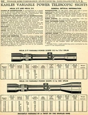 1956 Print Ad of Kahles Helia Variable Power Rifle Scope Telescope