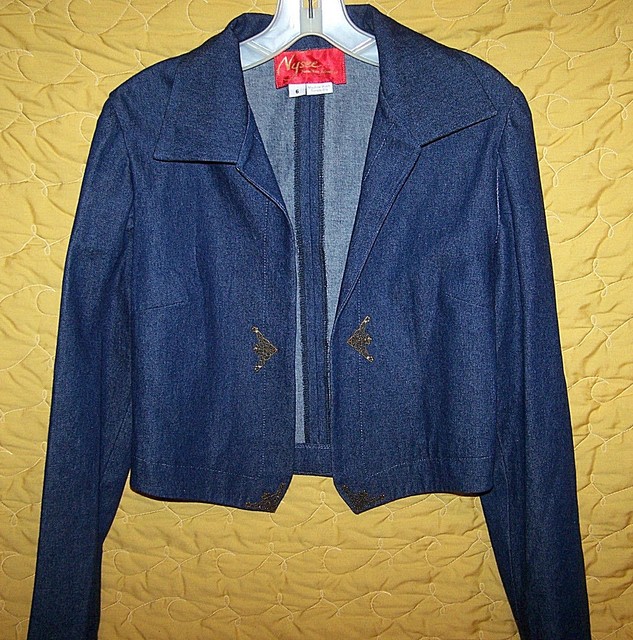 Woman's Denim Bolero Shrug Style Blue Denim Jacket By Nysee Size 6 | eBay