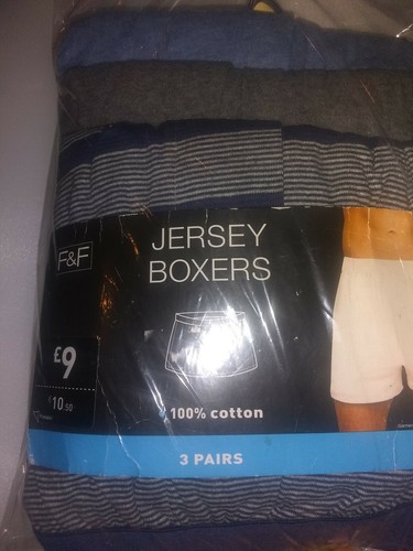 Tesco F\u0026F Men's Jersey Cotton Boxers 