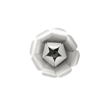 Mega Crafts - 8" Handmade Paper Pedal Flower - Metallic Silver, 1PC