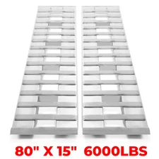 80"×15" Aluminum Ramps 2 Pcs 6000Lbs Car Trailer Truck Hook End Knife 1 Pair