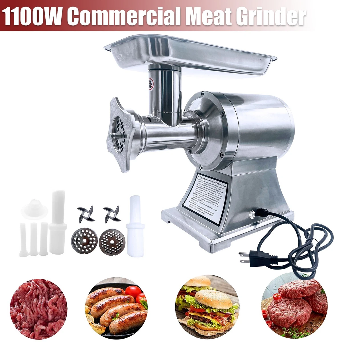  Meat Grinder Electric, Sausage Stuffer Machine, Rated