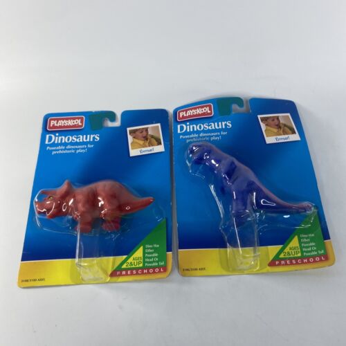 Lot Of 2 New Playskool Dinosaurs Poseable Figure Preschool Pretend Play 1997