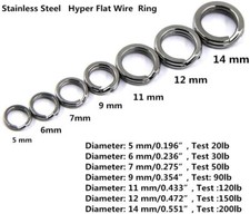 30 Pcs Stainless Steel Split Ring Super Strong Hyper Flat Wire Hook Connector